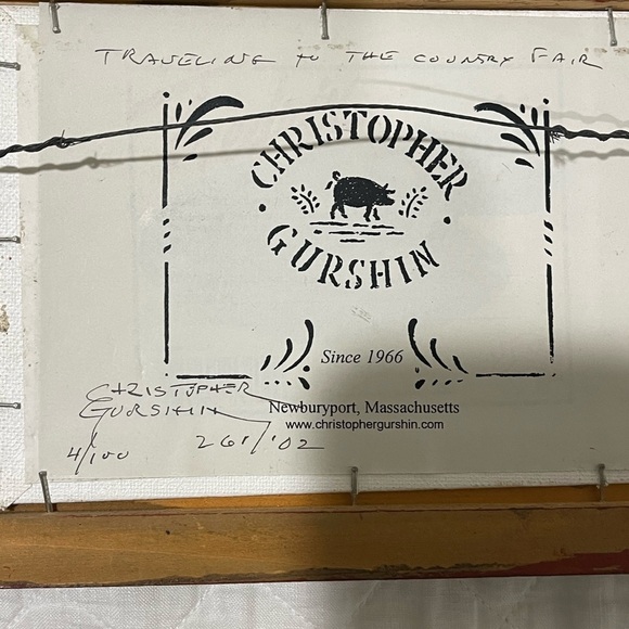 Christopher Gurshin signed folk art framed 8 1/2 by 6 1/2 inches - Picture 7 of 7